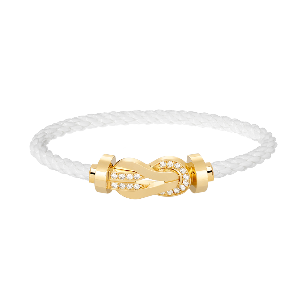 Miro CHANCE LARGE 8 FIGURE BUCKLE HALF DIAMOND BRACELET GOLD
