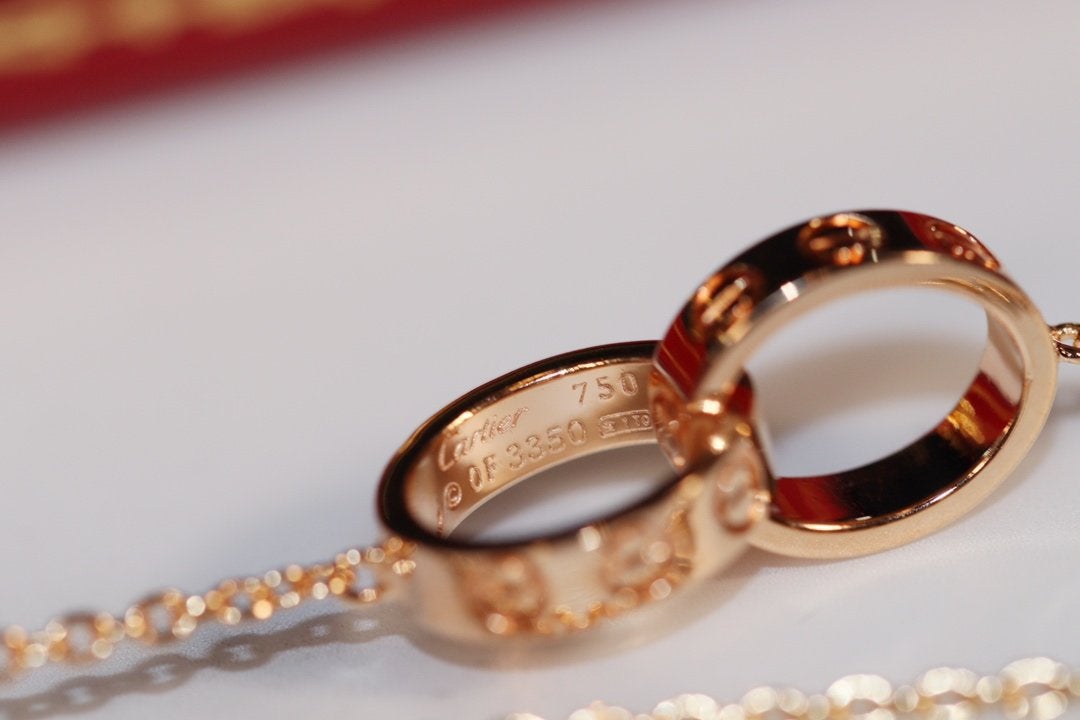 Miro LOVE NECKLACE PINK GOLD AND SILVER