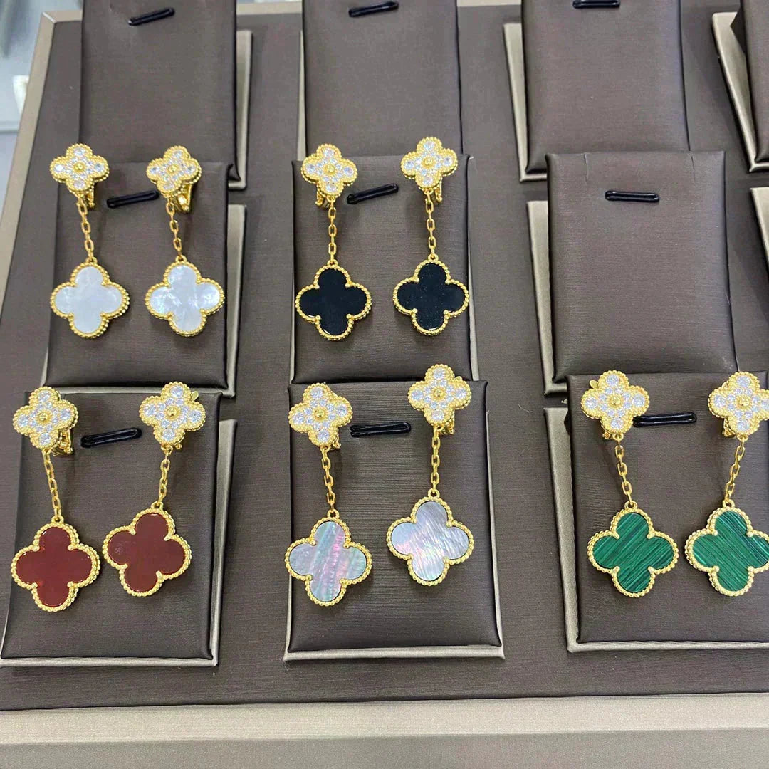 Miro CLOVER 2 MOTIFS DIAMOND EARRINGS (MULTIPLE CHOICESç´
