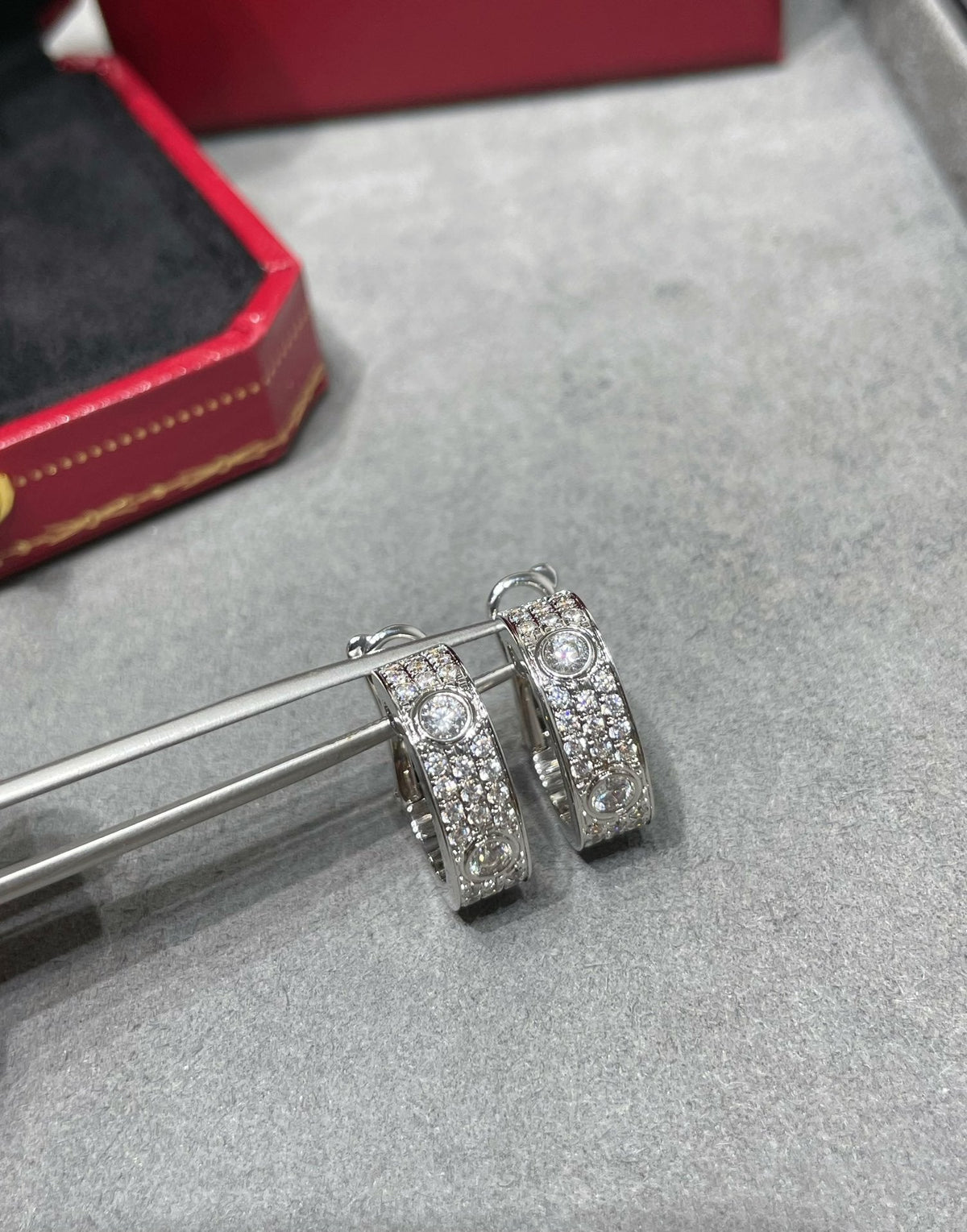 Miro LOVE 5.5MM DIAMOND PAVED EARRINGS