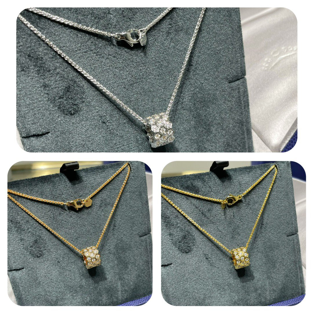 Miro BEE LOVE DIAMOND PAVED 3 ROW NECKLACE