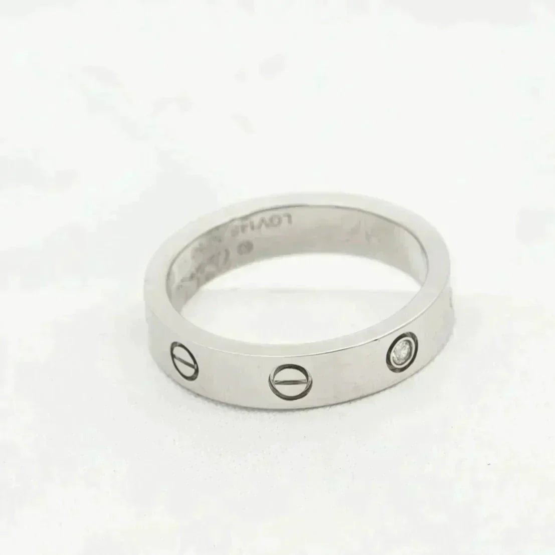 Miro LOVE RING 4MM 1 DIAMOND SILVER