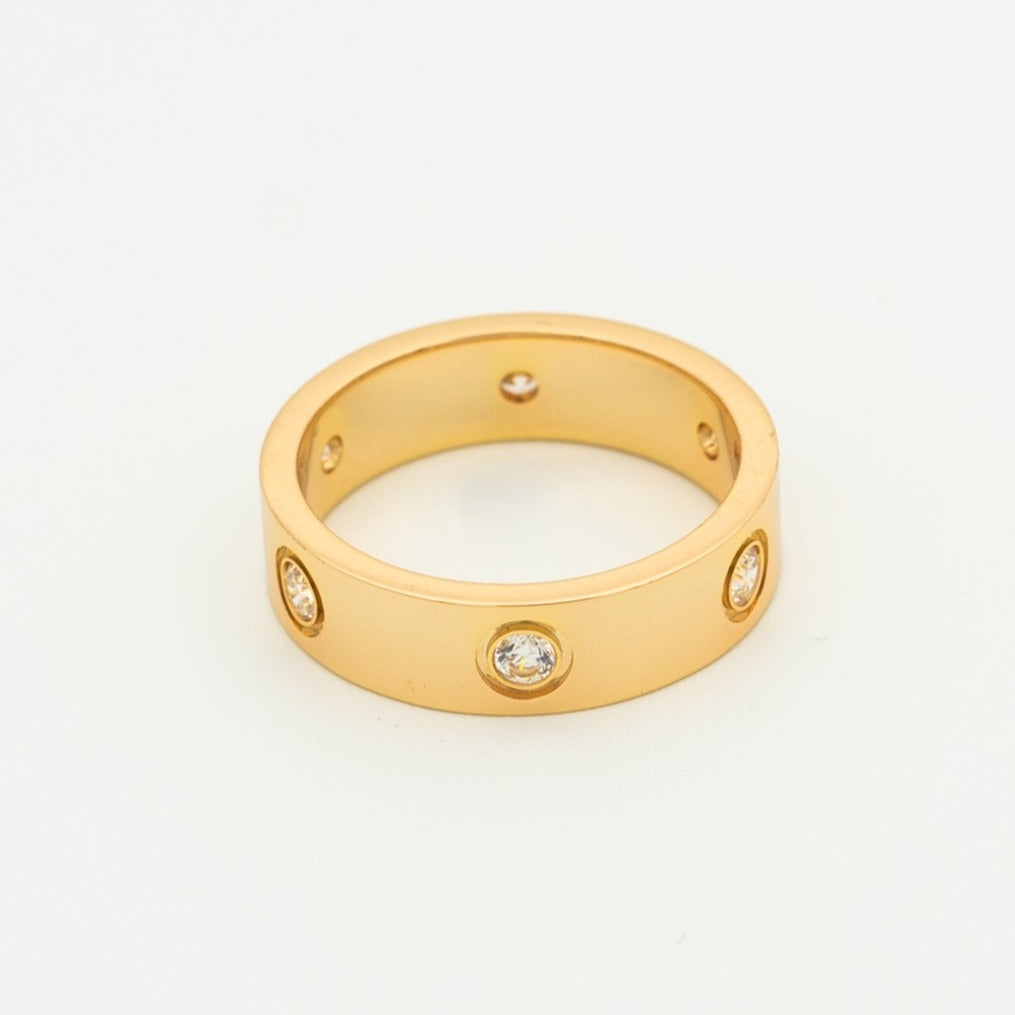 Miro LOVE RING 5.5MM 6 DIAMONDS PINK GOLD