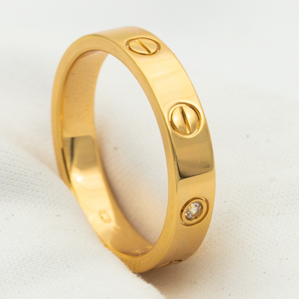 Miro LOVE RING 4MM 1 DIAMOND PINK GOLD