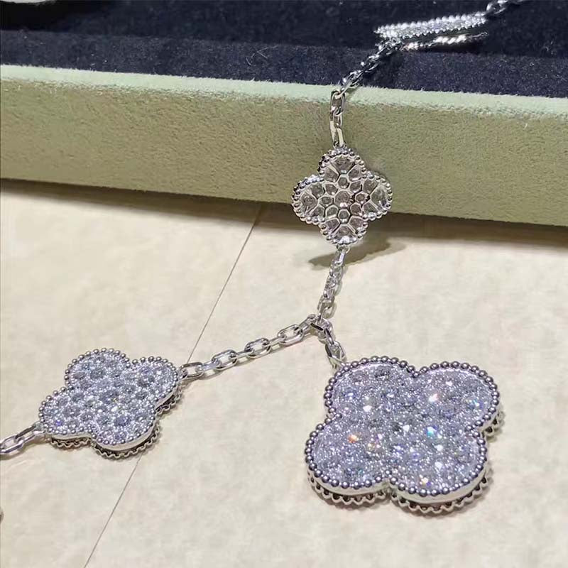 Miro CLOVER 6 MOTIFS SILVER DIAMOND BRACELET