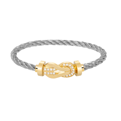 Miro CHANCE LARGE 8 FIGURE BUCKLE HALF DIAMOND BRACELET GOLD