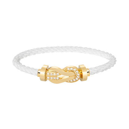 Miro CHANCE LARGE 8 FIGURE BUCKLE HALF DIAMOND BRACELET GOLD