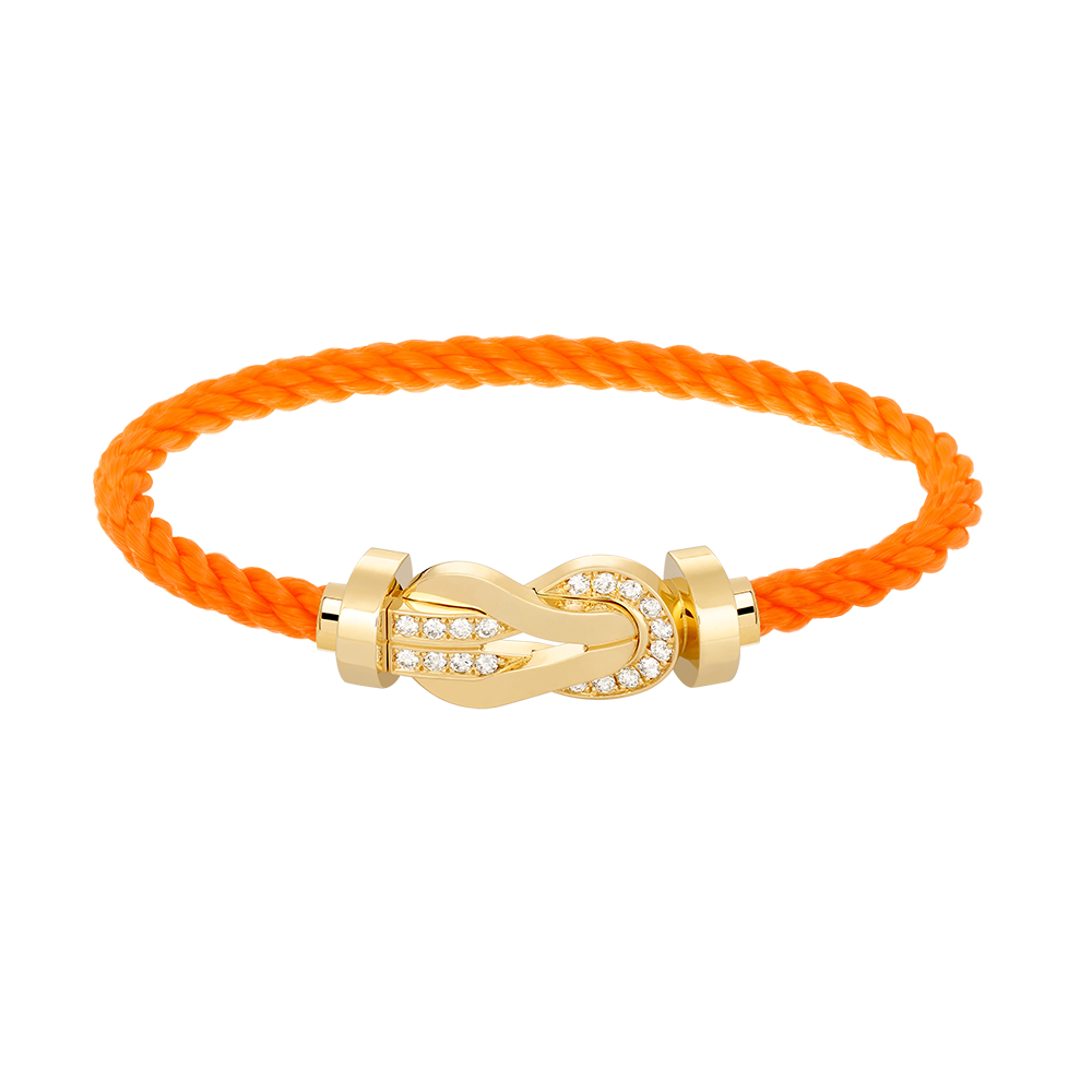Miro CHANCE LARGE 8 FIGURE BUCKLE HALF DIAMOND BRACELET GOLD