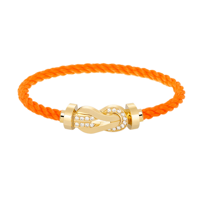Miro CHANCE LARGE 8 FIGURE BUCKLE HALF DIAMOND BRACELET GOLD