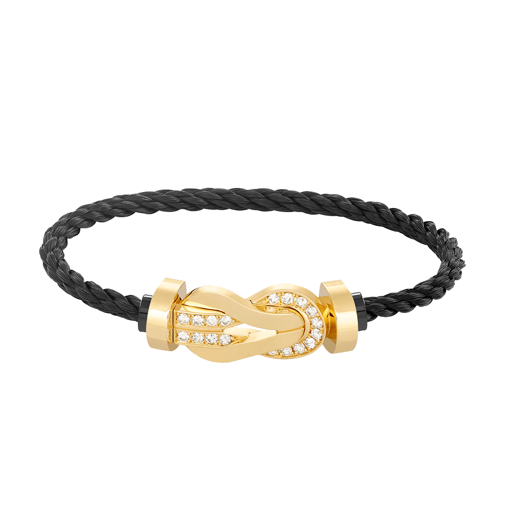 Miro CHANCE LARGE 8 FIGURE BUCKLE HALF DIAMOND BRACELET GOLD