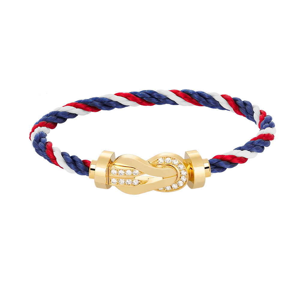 Miro CHANCE LARGE 8 FIGURE BUCKLE HALF DIAMOND BRACELET GOLD