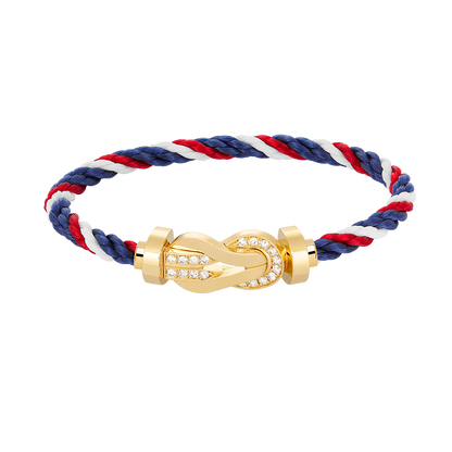 Miro CHANCE LARGE 8 FIGURE BUCKLE HALF DIAMOND BRACELET GOLD