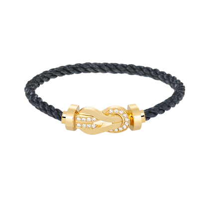 Miro CHANCE LARGE 8 FIGURE BUCKLE HALF DIAMOND BRACELET GOLD