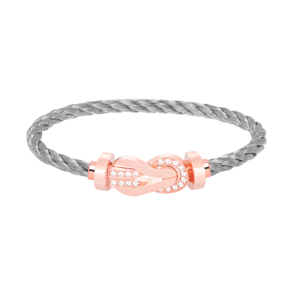 Miro CHANCE LARGE 8 FIGURE BUCKLE HALF DIAMOND BRACELET ROSE GOLD