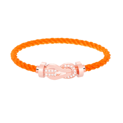 Miro CHANCE LARGE 8 FIGURE BUCKLE HALF DIAMOND BRACELET ROSE GOLD