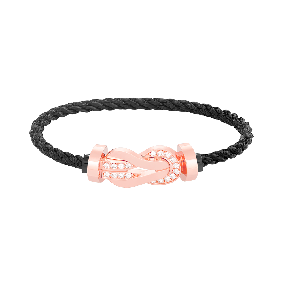 Miro CHANCE LARGE 8 FIGURE BUCKLE HALF DIAMOND BRACELET ROSE GOLD