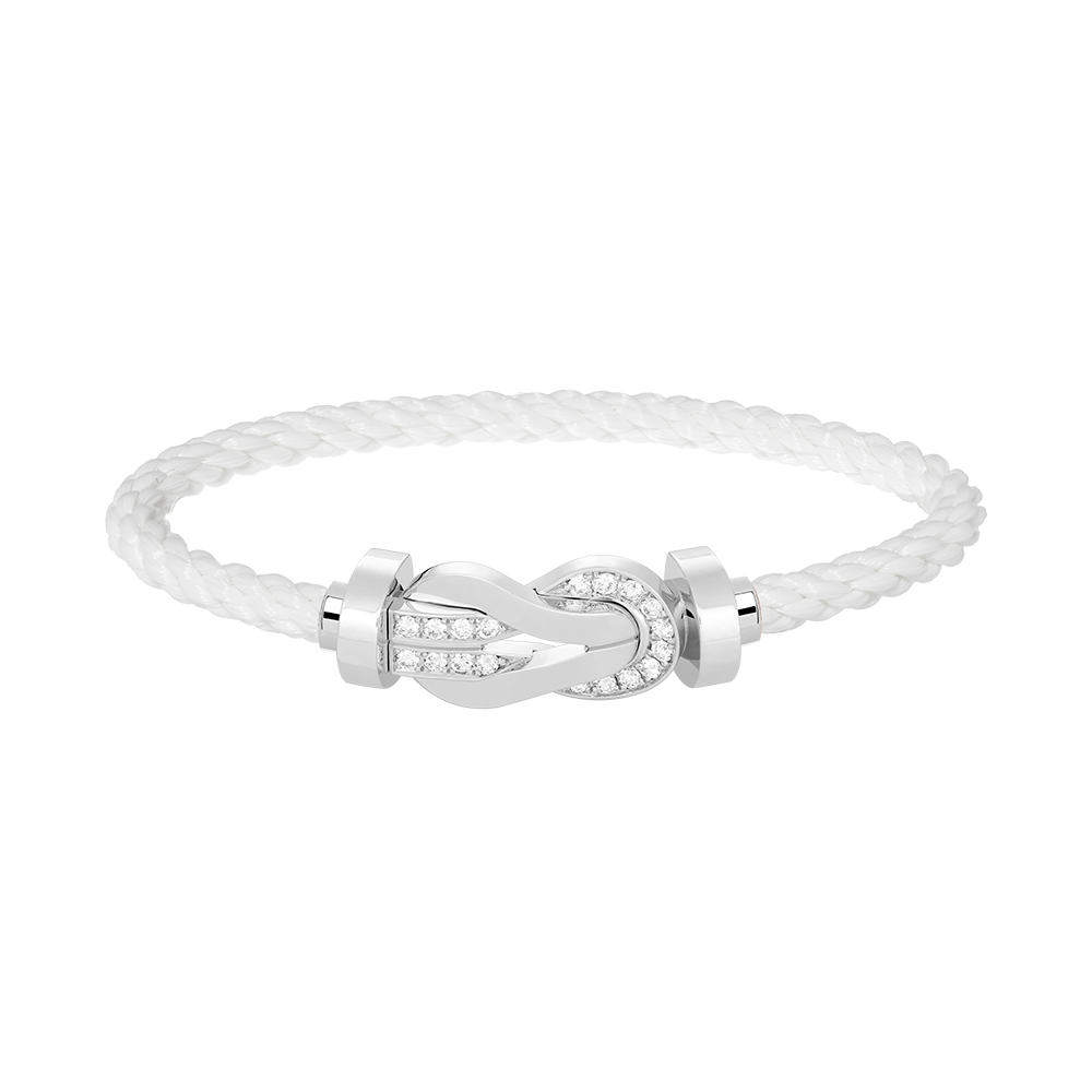 Miro CHANCE LARGE 8 FIGURE BUCKLE HALF DIAMOND BRACELET SILVER