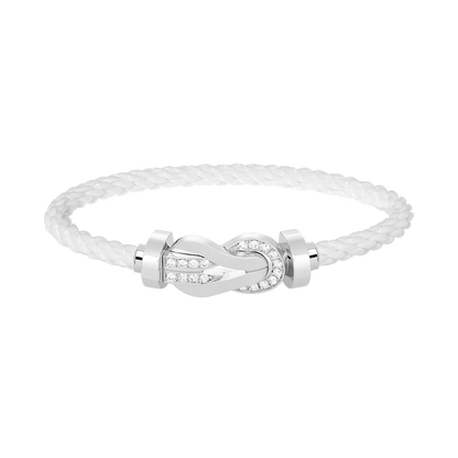 Miro CHANCE LARGE 8 FIGURE BUCKLE HALF DIAMOND BRACELET SILVER