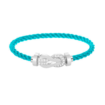 Miro CHANCE LARGE 8 FIGURE BUCKLE HALF DIAMOND BRACELET SILVER
