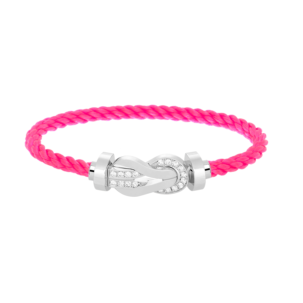 Miro CHANCE LARGE 8 FIGURE BUCKLE HALF DIAMOND BRACELET SILVER