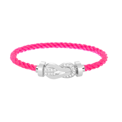 Miro CHANCE LARGE 8 FIGURE BUCKLE HALF DIAMOND BRACELET SILVER