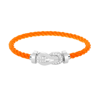 Miro CHANCE LARGE 8 FIGURE BUCKLE HALF DIAMOND BRACELET SILVER