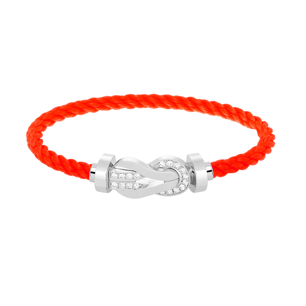 Miro CHANCE LARGE 8 FIGURE BUCKLE HALF DIAMOND BRACELET SILVER