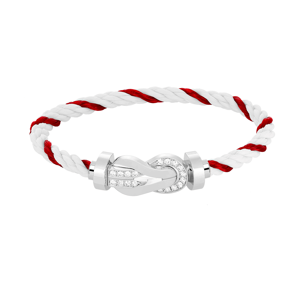 Miro CHANCE LARGE 8 FIGURE BUCKLE HALF DIAMOND BRACELET SILVER