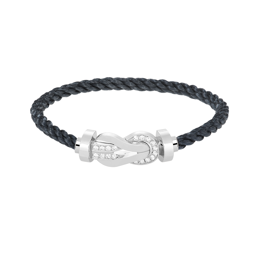 Miro CHANCE LARGE 8 FIGURE BUCKLE HALF DIAMOND BRACELET SILVER