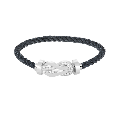 Miro CHANCE LARGE 8 FIGURE BUCKLE HALF DIAMOND BRACELET SILVER