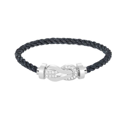 Miro CHANCE LARGE 8 FIGURE BUCKLE HALF DIAMOND BRACELET SILVER