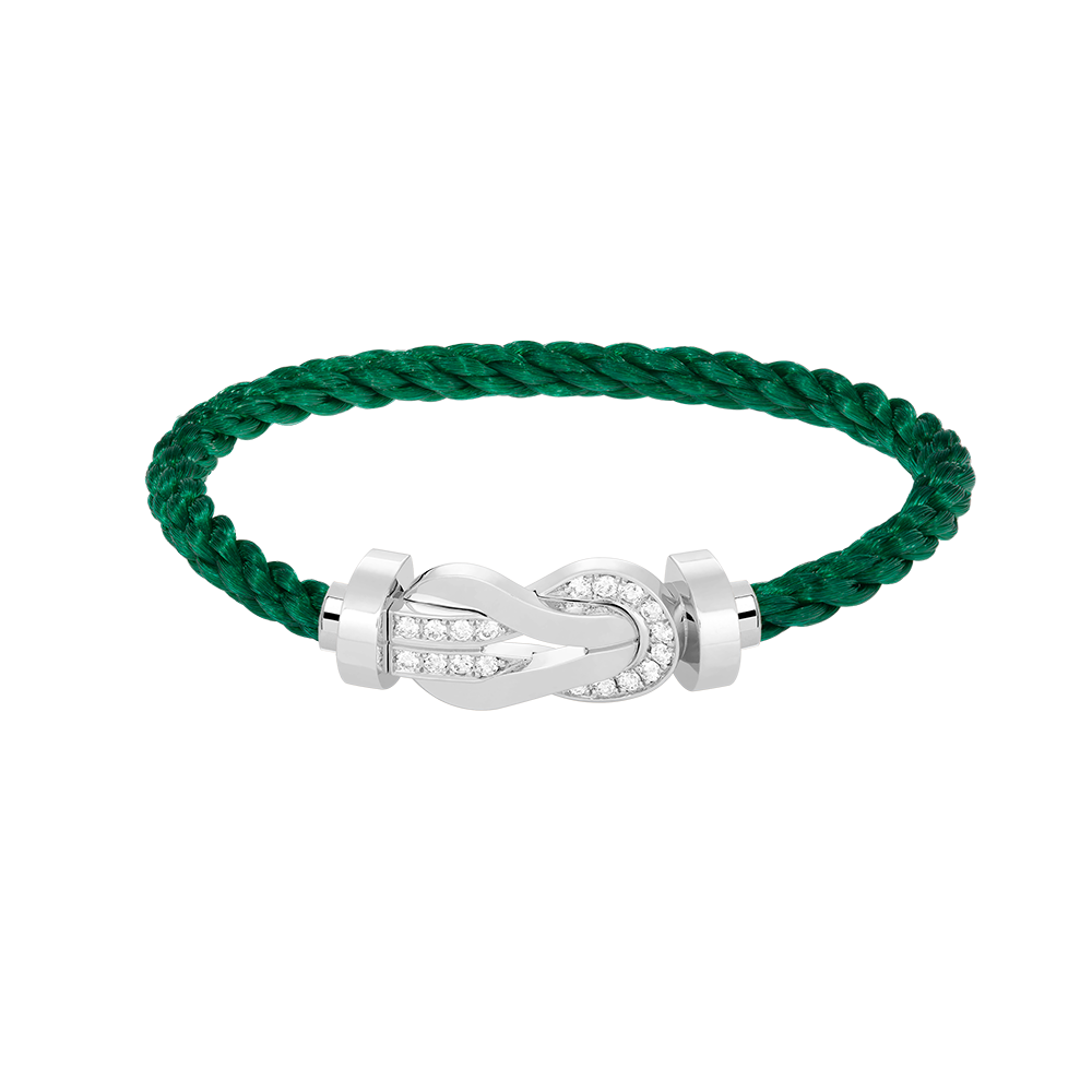 Miro CHANCE LARGE 8 FIGURE BUCKLE HALF DIAMOND BRACELET SILVER