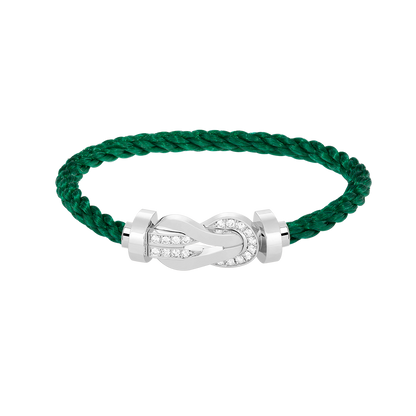 Miro CHANCE LARGE 8 FIGURE BUCKLE HALF DIAMOND BRACELET SILVER