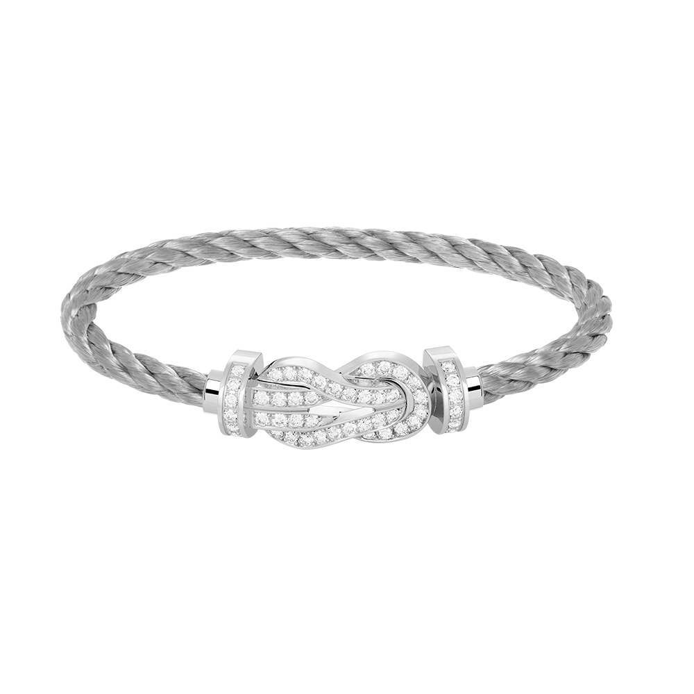 Miro CHANCE LARGE 8 FIGURE BUCKLE FULL DIAMOND BRACELET SILVER