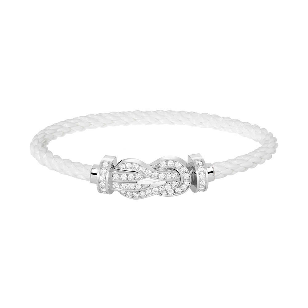 Miro CHANCE LARGE 8 FIGURE BUCKLE FULL DIAMOND BRACELET SILVER