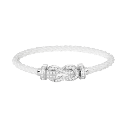 Miro CHANCE LARGE 8 FIGURE BUCKLE FULL DIAMOND BRACELET SILVER