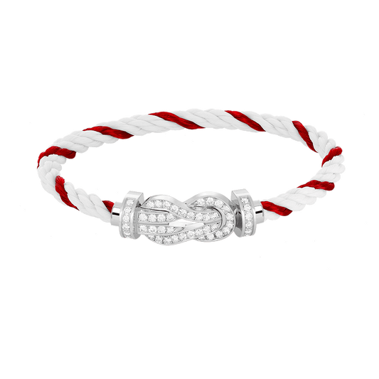 Miro CHANCE LARGE 8 FIGURE BUCKLE FULL DIAMOND BRACELET SILVER