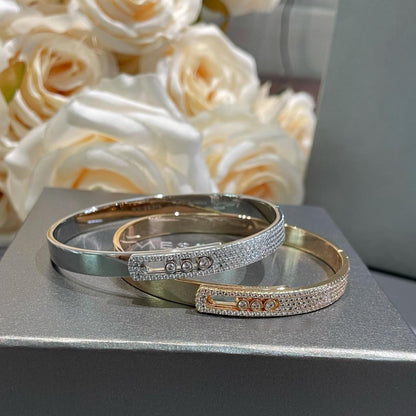 [Miro ]Move Noa Rose Gold Pavé Diamond Bangle Bracelet