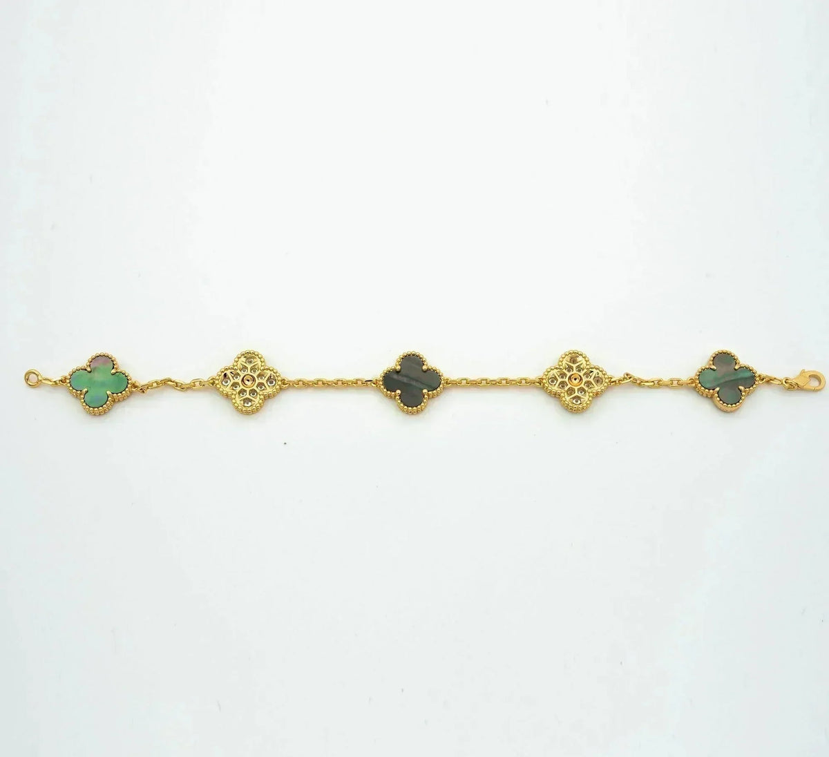 [Miro ]New CLOVER 5 MOTIF GRAY MOP BRACELET COLLECTION