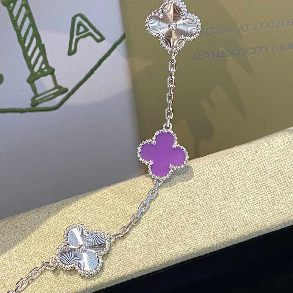 [Miro ]New  CLOVER 5 MOTIF VIOLET BRACELET COLLECTION