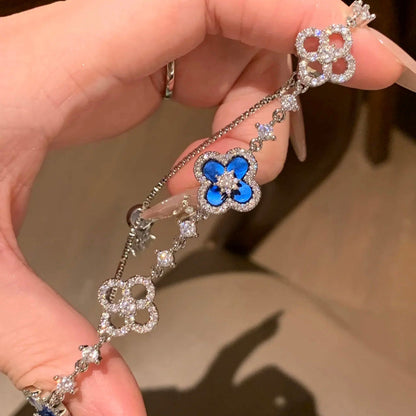 Miro CLOVER 5 MOTIF PINK BLUE RED WHITE BRACELET