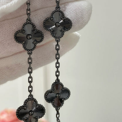 [Miro ]New CLOVER 5 MOTIF BLACK BRACELET