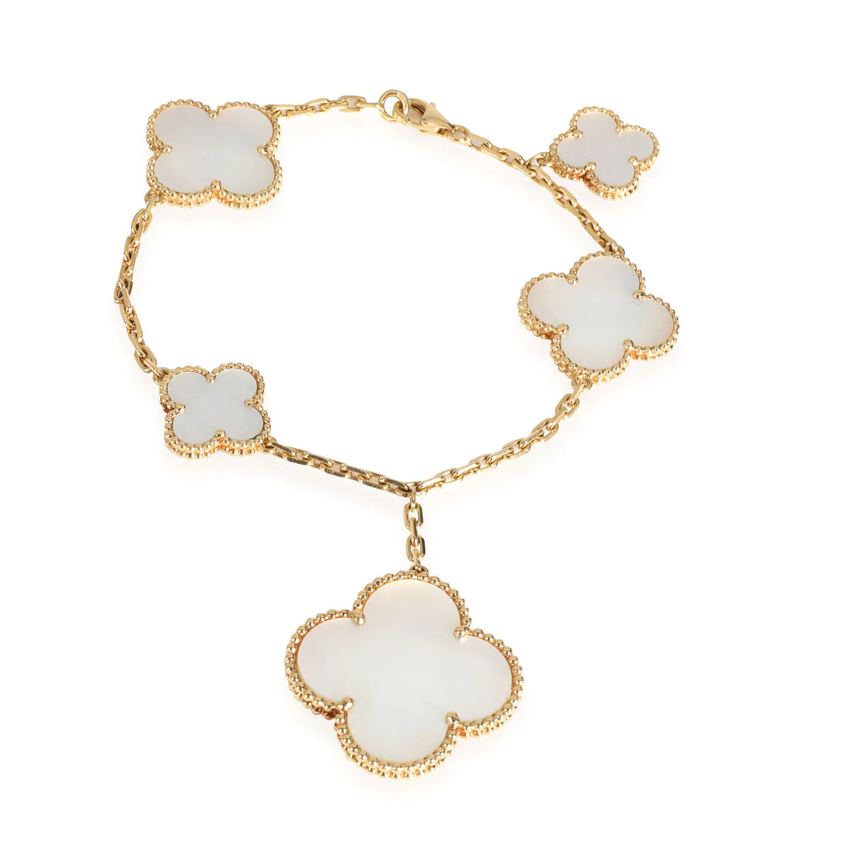 Miro MAGIC CLOVER MOP GOLD BRACELET 5 MOTIFS