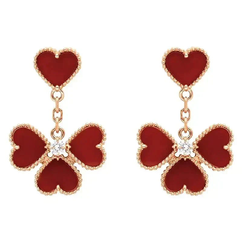 Miro SWEET CLOVER CARNELIAN EARRINGS