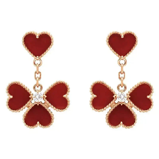 Miro SWEET CLOVER CARNELIAN EARRINGS