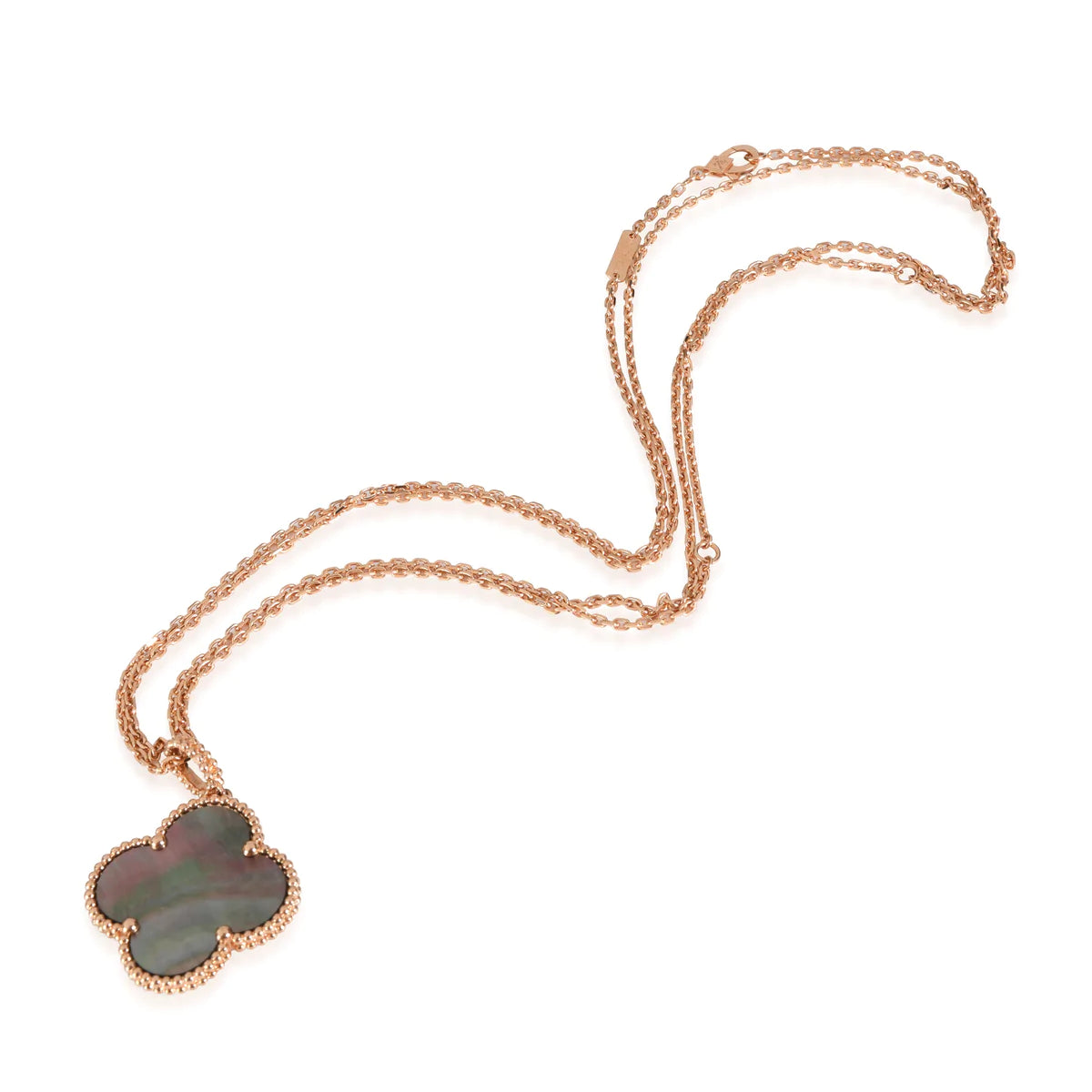 Miro CLOVER 25MM GOLD DARK MOP BIG CLOVER NECKLACE
