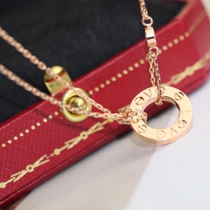 Miro LOVE NECKLACE ADJUSTABLE ROSE GOLD 2 DIAMOND