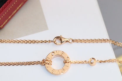 Miro LOVE NECKLACE ADJUSTABLE ROSE GOLD 2 DIAMOND