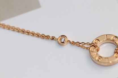 Miro LOVE NECKLACE ADJUSTABLE ROSE GOLD 2 DIAMOND