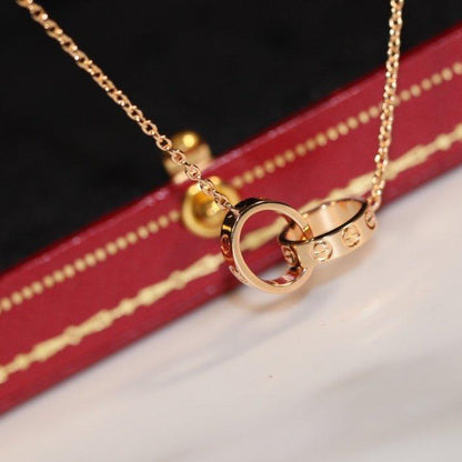 Miro LOVE NECKLACE PINK GOLD AND SILVER
